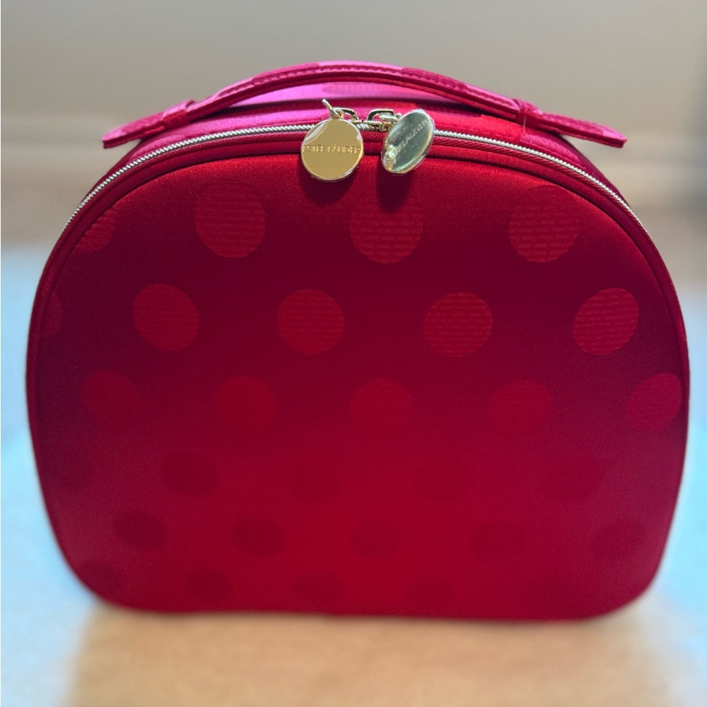 Estee Lauder Red Polka Dot Cosmetic Bag/Train Case